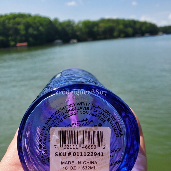 Starbucks rippled blue glass cup - Picture 5 of 6